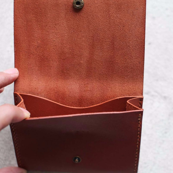 Light brown leather card holder/wallet 3枚目の画像