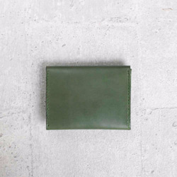 Green leather card holder/wallet 4枚目の画像