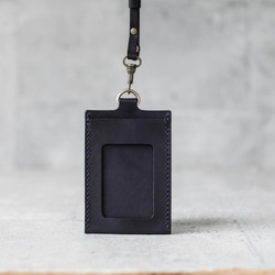 black leather ID card case 1枚目の画像