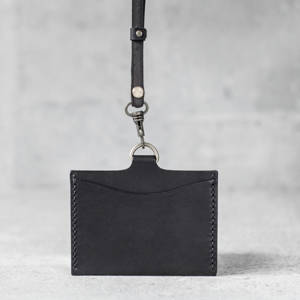 black leather ID card case 4枚目の画像