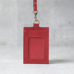 Red leather ID card case 1枚目の画像