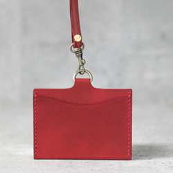 Red leather ID card case 4枚目の画像