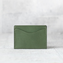 Green leather card holder 1枚目の画像