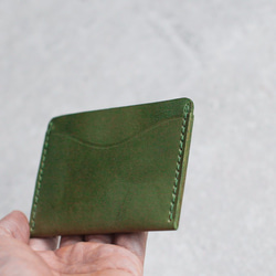 Green leather card holder 2枚目の画像