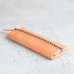 Nude color classy Leather Pencil Case/Pen Pouch 1枚目の画像