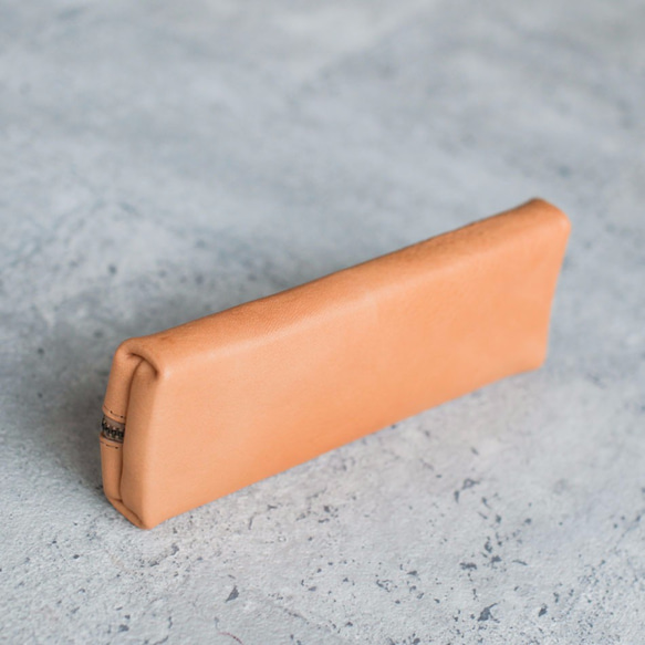 Nude color classy Leather Pencil Case/Pen Pouch 5枚目の画像