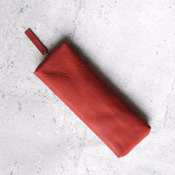 Red color classy Leather Pencil Case/Pen Pouch 4枚目の画像