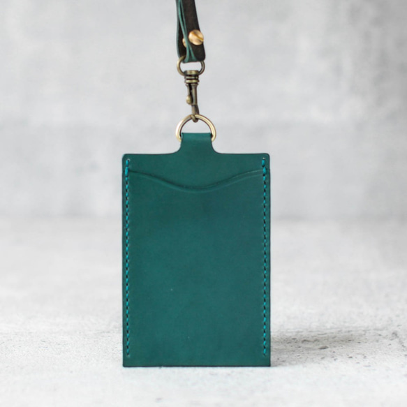 Lake green leather ID card case 2枚目の画像