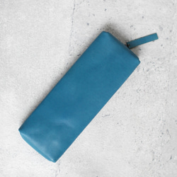 Turquoise color classy Leather Pencil Case/Pen Pouch 5枚目の画像
