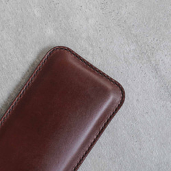 Dark brown iPhone genuine leather sleeve 4枚目の画像