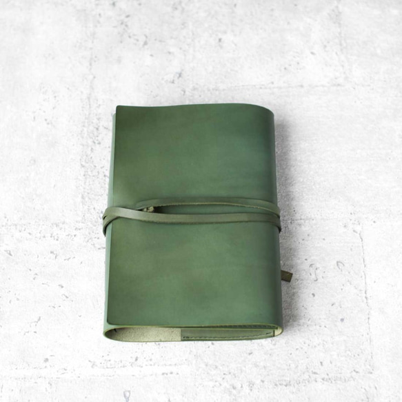 A5 Green refillable leather journal notebook/ Book Cover 1枚目の画像