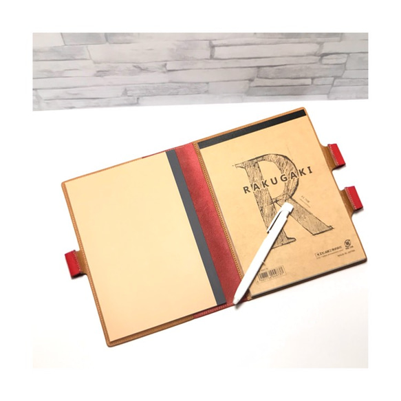 【A5】シンプル IS 手帳 ノートカバー贅沢 イタリアレザー A5サイズ 3枚目の画像