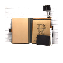 [A5]黑色簡約IS筆記本筆記本保護套奢華義大利皮革A5尺寸 第2張的照片