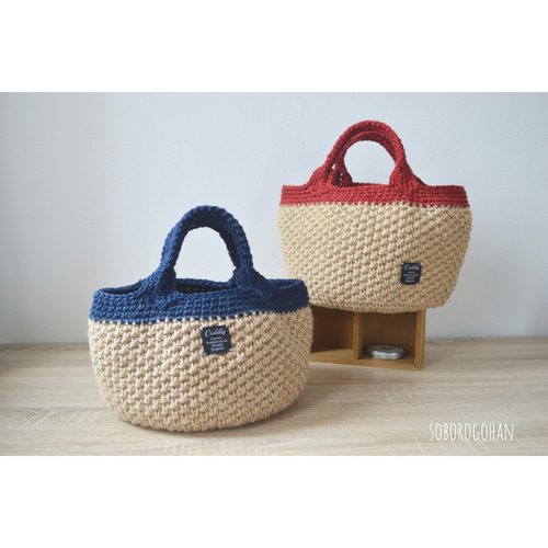 ♥️手編み♥️麻紐バッグ♥️ハンドメイドバッグ♥️カゴバック♥️ 再販32＊ 手編み 麻紐バッグ 麻バッグ リネンバッグ 麻紐 麻ひも