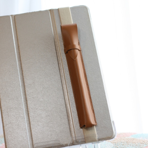 本革】Apple PencilケースiPad Pro10.5&9.7用 黄土色（ベルトベージュ