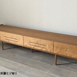 さち様専用　オーク　スラッシュ 180cm テレビボード  扉溝有り  脚付き　テレビ台　オーダーメイド 2枚目の画像