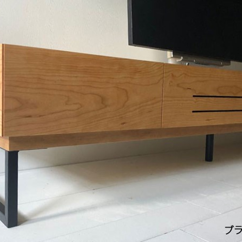 スラッシュ 180cm テレビボード 鉄脚 角脚タイプ ブラックチェリー