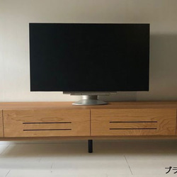 スラッシュ 180cm テレビボード  鉄脚 角脚タイプ   ブラックチェリー ウォールナット テレビ台 オーダーメイド 2枚目の画像