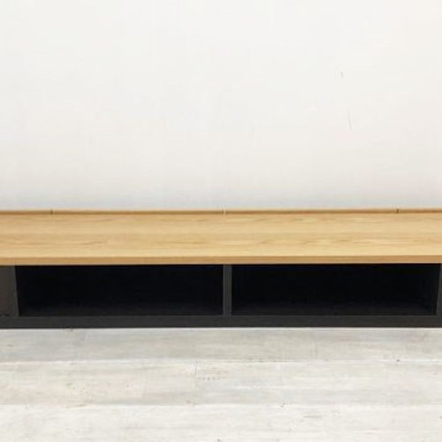 無垢材 スラッシュ 180cm テレビボード 扉溝有り ブラックチェリー