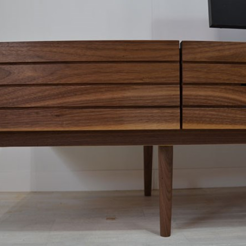 無垢材 スラッシュ 180cm テレビボード ウォールナット ブラック