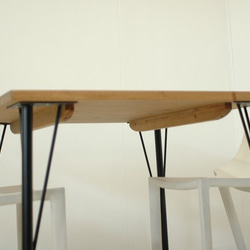 【幅80cm】　S-2スクエアテーブル　ダイニングテーブル　アイアンレッグ　パイン材オイル仕上げ　鉄脚　サイズオーダー可 4枚目の画像