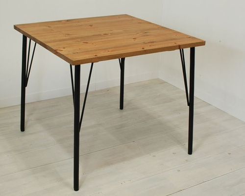 ダイニングテーブル　90スクエア　アイアン脚 0_687c7d249f416df815570d221316