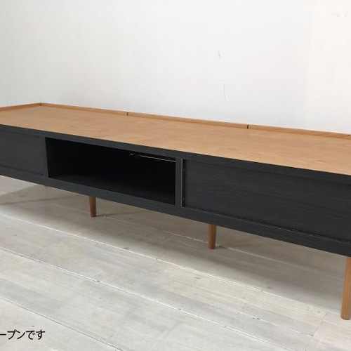 無垢材 スラッシュ 150cm テレビボード ウォールナット ブラック