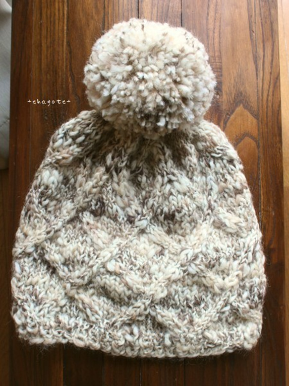 no.1859　Wool Knit Cap　(ダイヤ柄ウールニットキャップ) 1枚目の画像