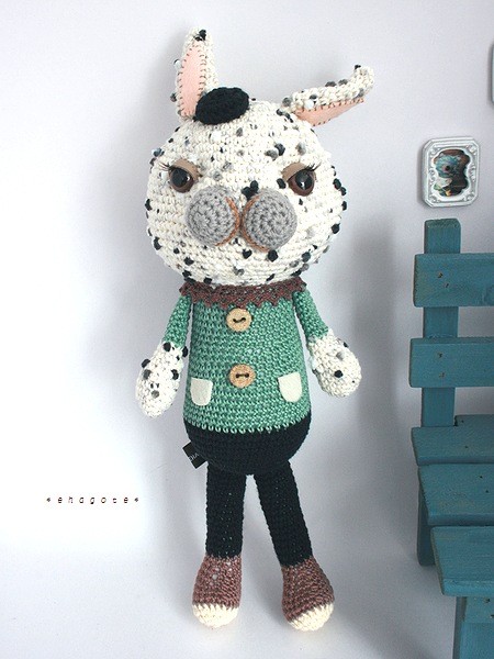 ♥うさこです✦ダルメシアン・ドッツ✦リバティ✦ダブルファスナーポーチ Iris Collect petit「こはる／Poppin'bunny garden （Wonder