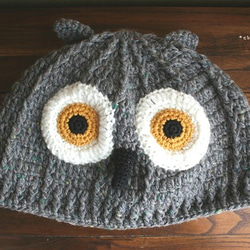 no.1882　Owl Knit Cap　(ふくろうのぼうし) 1枚目の画像