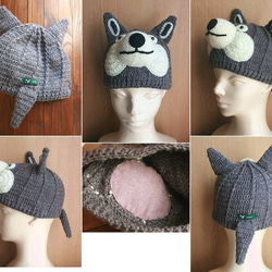 no.1973　Wolf Knit Cap(S)　(おおかみのぼうし) 2枚目の画像