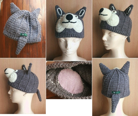 no.1973　Wolf Knit Cap(S)　(おおかみのぼうし) 2枚目の画像