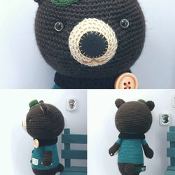 no.2020　Green Hat Bear　(緑の帽子のくま) 2枚目の画像