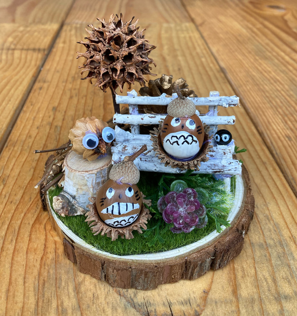 ハロウィン流木置物特大サイズ⭐︎どんぐりアート どんぐり置物 ハロウィン流木置物特大サイズ⭐︎どんぐりアート