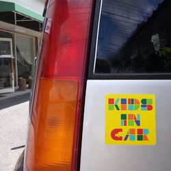 KIDS IN CAR【車用ステッカー】／グリーン 5枚目の画像