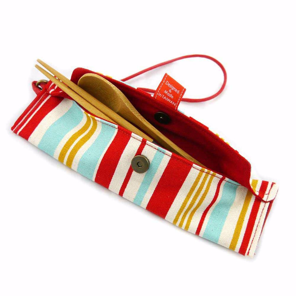 WaWu 筆袋, 筷套 (沖繩紅) (附繩) (附餐具)｜箸袋．筆袋 携帯用 第3張的照片