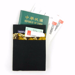 WaWu 護照套 (黑)｜トラベル 旅行用 布製パスポートカバー 航空券収納 第2張的照片