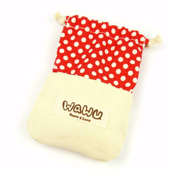 WaWu小さな束のポケット/小さな袋（赤い点）スタンプポケット、ポータブルパワーストレージバッグ、ギフトバッグ、キャンディーバッ 3枚目の画像
