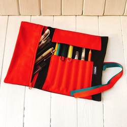 筆捲, 工具袋 (黑紅帆布) 接單生產* 第2張的照片
