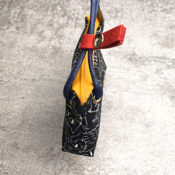 拉鍊鑰匙包 (夜貓子 - 鵝黃拉鍊) 日本布 接單生產* 第6張的照片