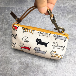 拉鍊鑰匙包 (牛奶排排貓) 日本布 接單生產* 第8張的照片