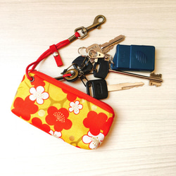拉鍊鑰匙包 (梅之花) 日本布 接單生產* 第4張的照片