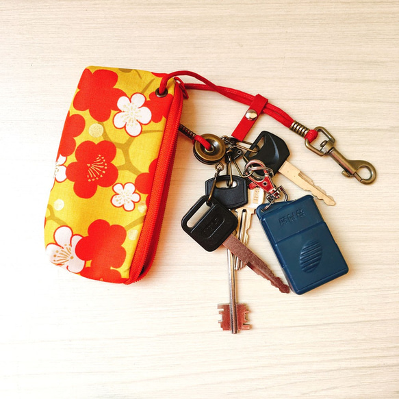 拉鍊鑰匙包 (梅之花) 日本布 接單生產* 第8張的照片