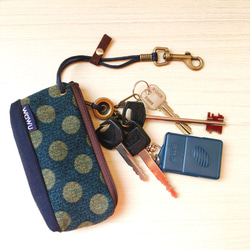 拉鍊鑰匙包 (日藍丸) 日本布 接單生產* 第2張的照片