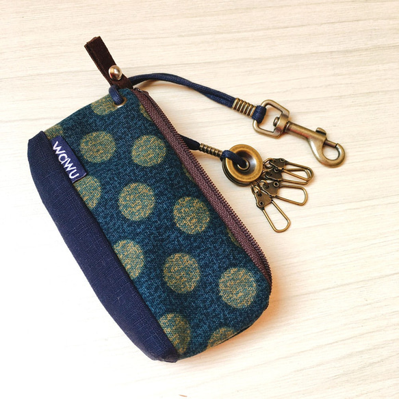 拉鍊鑰匙包 (日藍丸) 日本布 接單生產* 第6張的照片