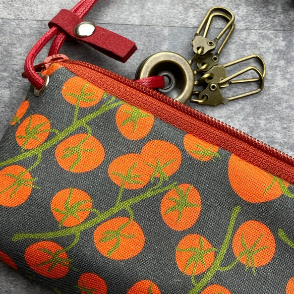 拉鍊鑰匙包 (柿子) 日本布 接單生產* 第8張的照片