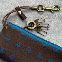 拉鍊鑰匙包 (丸織/咖啡底) 日本布 接單生產* 第10張的照片