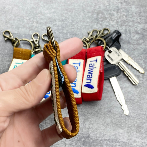 片面※台湾刺繍キャンバスキーホルダーストラップ受注生産 片面※台湾刺繍キャンバスキーホルダーストラップ受注生産