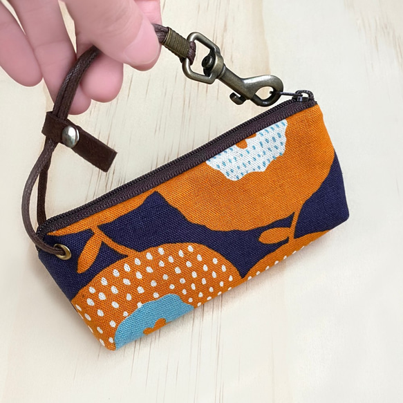 拉鍊鑰匙包 (幾何橘) 日本布 接單生產* 第7張的照片