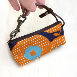 拉鍊鑰匙包 (幾何橘) 日本布 接單生產* 第8張的照片